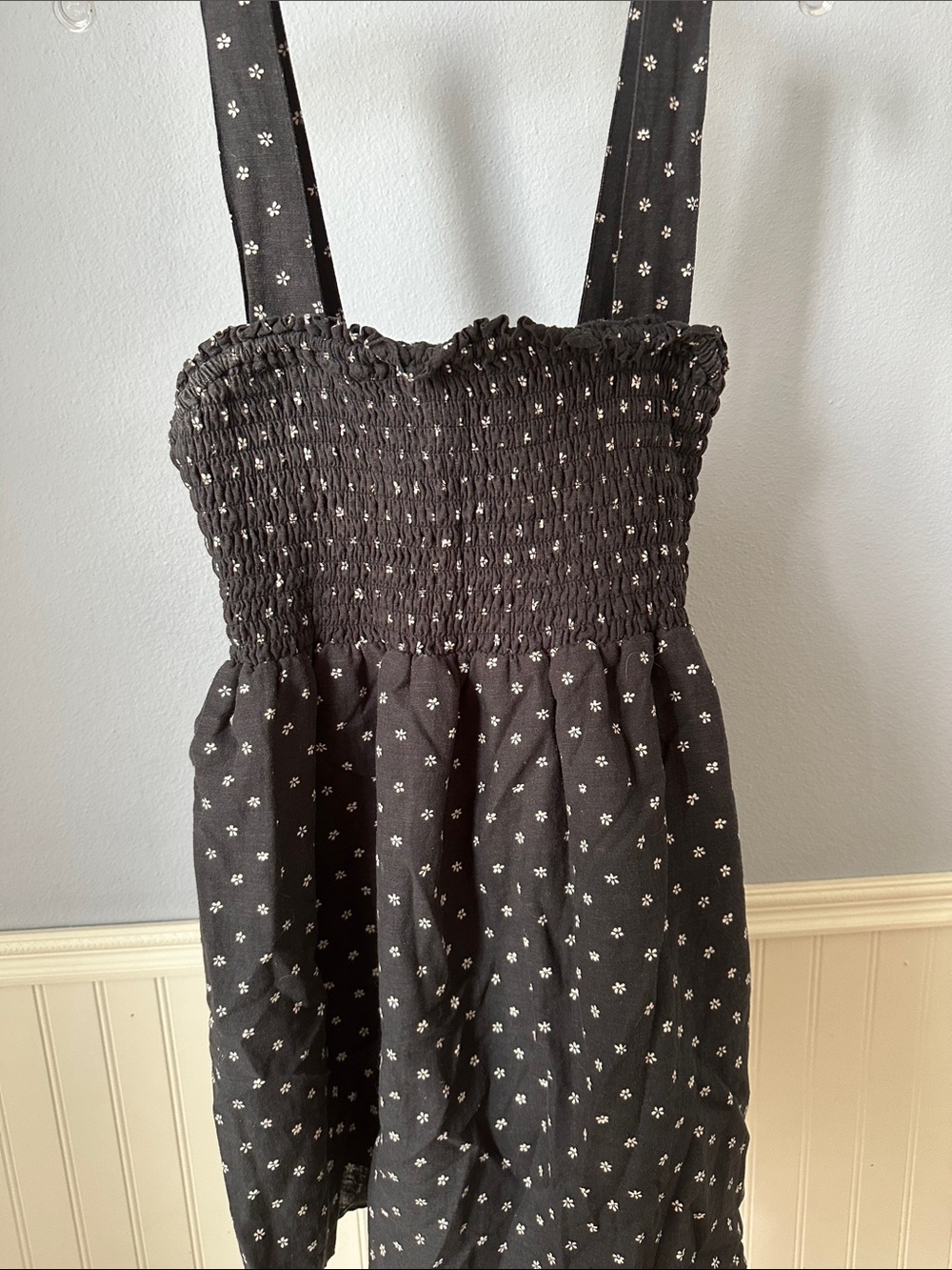 American Eagle Outfitters Black Floral Smocked  Dress